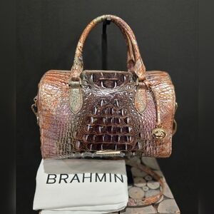 Brahmin Stacy Satchel Truffle Python EUC